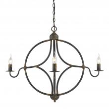  0830-4 ABI - Caspian 4-Light Chandelier in Antique Black Iron